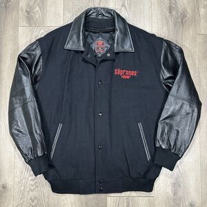 Vintage HBO The Sopranos Varsity Bomber Jacket Leather & Wool W/ Liner Medium